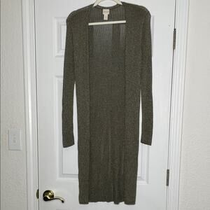 Chico's Black and Gold Knit Sweater Cardigan womens size medium/1